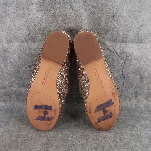 Banana Republic Shoes Womens 7 Fashion Slipper Demi Glitter Smoking Slip On Gold - Picture 9 of 12